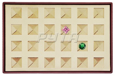 416710 Display tray with rounded corners for stones. Сonical cell cize 30х30х10 mm