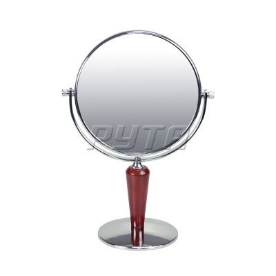 211522 Two-way mirror,  chrome framed,  wooden leg (d-145 mm)
