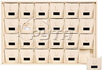 411019 Display tray for 24 rings / Angled removable inserts / Tag window / Vertical clip