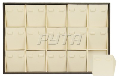 411130 Display tray for 15 pairs of earrings,  angled removable inserts with 2 clips
