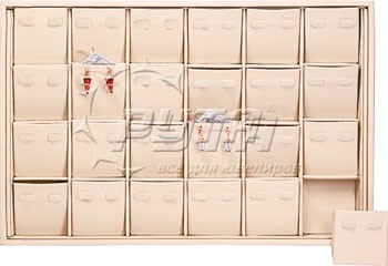 411108 Display tray for 24 pairs of earrings / Angled removable inserts / Horizontal clips