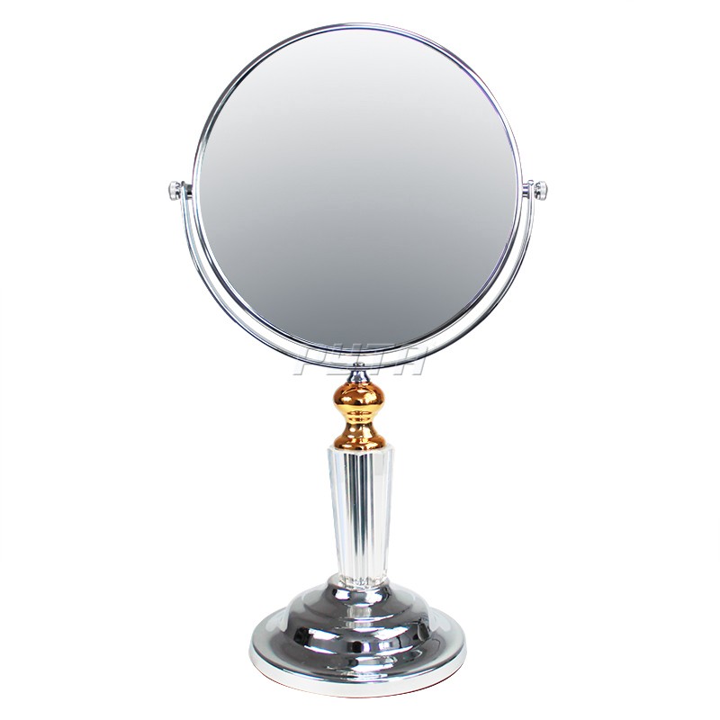 211518 Зеркало круглое двустороннее на декоративной ножке,круглая подставка,хромир. оправа(d-200 mm)