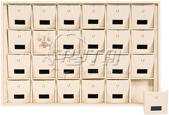 411208 Display tray for 24 pairs of pendant earrings / Angled removable inserts / Tag window