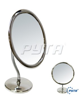 211509 Round mirror with a flexible stand and plastic frame,  5X zoom (d-230/h-280mm)