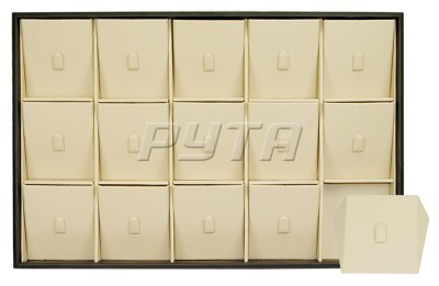 411030 Display tray for 15 rings,  angled removable inserts with a vertical clip
