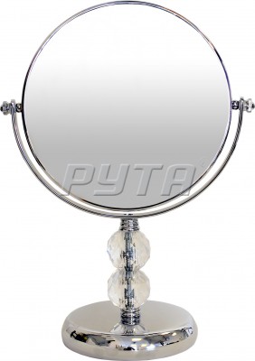 211530 Зеркало круглое двустороннее на декоративной ножке, круглая подставка,хромир. оправа(d-177 mm)