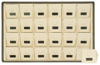 416019 Display tray with rounded corners for 24 rings / Removable inserts / Tag window