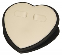 431151 Angled heart-shaped stand for 1 pair of earrings,  with 2 clips