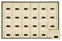 416124 Display tray with rounded corners for 24 pairs of earrings / Angled removable inserts/ Tag window