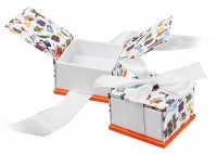 Н90230/Н Hard cardboard with ribbon on the lid,  a series of Pearl classic 84х84