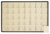 416221 Display tray with rounded corners for 40 pendants. Angled removable inserts with hooks