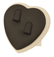 432002 Angled heart-shaped stand for 2 rings,  with clips