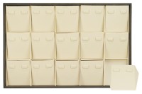 411130 Display tray for 15 pairs of earrings,  angled removable inserts with 2 clips