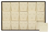 416330 Display tray with rounded corners for 15 sets. Angled removable inserts with 3 clips