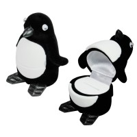 34401 Flocked box, a penguin, Children's collection