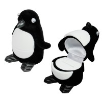 34401 Flocked box,  a penguin,  Children's collection