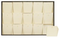 411230 Display tray for 15 pairs of earrings or pendants,  angled removable inserts with hooks