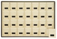 416111 Display tray with rounded corners for 28 pairs of earrings / Angled removable inserts
