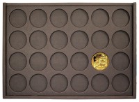 411702 Display tray for 24 coins (d-46/5 mm),  sliding lid (acrylic glass)