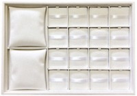 416503 Display tray with rounded corners for 16 charms. Insert size 47х47х3 mm. 2 pillow inserts for bracelets 95х98 mm