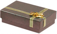 38116 Hard cardboard with decorative taping, rectangular with bow foil