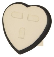 432301 Angled heart-shaped stand for a set,  with 3 clips