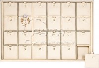 411201 Display tray for 24 pairs of earrings and pendants / Removable inserts / Hook