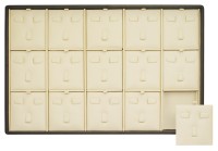 416313 Display tray with rounded corners for 15 sets. Angled inserts with 3 clips