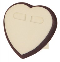 432101 Angled heart-shaped stand for earrings,  with 2 clips