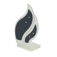 451296 Candle-shaped stand for earrings/pendant,  with 2 slots and 4 holes