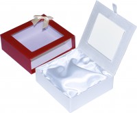 81240 Cardboard case with decorative pasting,  rectangular with a bow